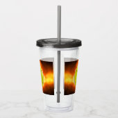 SlipperyJoe's gelbe Softball-Feuerball-Flammenrasp Acryltrinkbecher (Rechts)