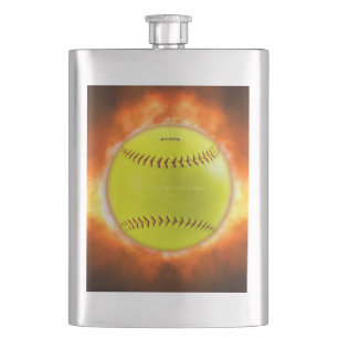 SlipperyJoe's gelbe Softball-Feuerball-Flammenrasp Flachmann