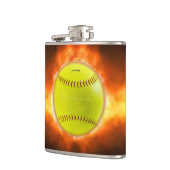 SlipperyJoe's gelbe Softball-Feuerball-Flammenrasp Flachmann (Links)