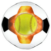SlipperyJoe's gelbe Softball-Feuerball-Flammenrasp Fußball (Gedreht)