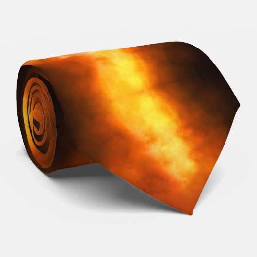 SlipperyJoe's gelbe Softball-Feuerball-Flammenrasp Krawatte (Gerollt)