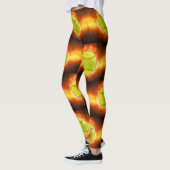 SlipperyJoe's gelbe Softball-Feuerball-Flammenrasp Leggings (Links)