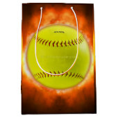 SlipperyJoe's gelbe Softball-Feuerball-Flammenrasp Mittlere Geschenktüte (Vorderseite)