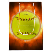 SlipperyJoe's gelbe Softball-Feuerball-Flammenrasp Mittlere Geschenktüte (Rückseite)