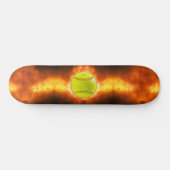 SlipperyJoe's gelbe Softball-Feuerball-Flammenrasp Skateboard (Horizontal)