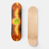 SlipperyJoe's gelbe Softball-Feuerball-Flammenrasp Skateboard (Vorderseite)