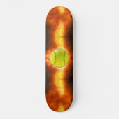 SlipperyJoe's gelbe Softball-Feuerball-Flammenrasp Skateboard (Vorderseite)