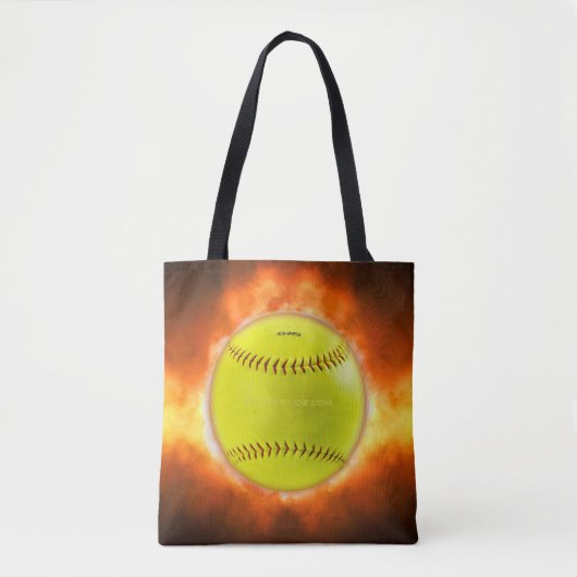 SlipperyJoe's gelbe Softball-Feuerball-Flammenrasp Tasche (Vorderseite)