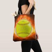 SlipperyJoe's gelbe Softball-Feuerball-Flammenrasp Tasche (Von Nahem)