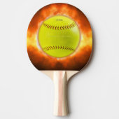 SlipperyJoe's gelbe Softball-Feuerball-Flammenrasp Tischtennis Schläger (Vorderseite)