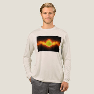 SlipperyJoe's gelbe Softball-Feuerball-Flammenrasp Tri-Blend Shirt