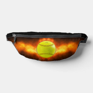 SlipperyJoe's gelber Softball-Feuerball Flammen ra Bauchtasche