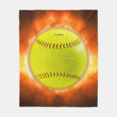 SlipperyJoe's gelber Softball-Feuerball Flammen ra Fleecedecke (Vorderseite)