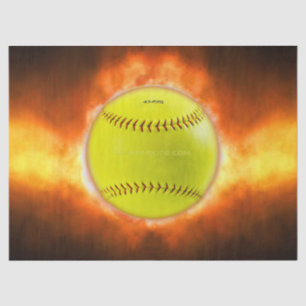 SlipperyJoe's gelber Softball-Feuerball Flammen ra Seidenpapier