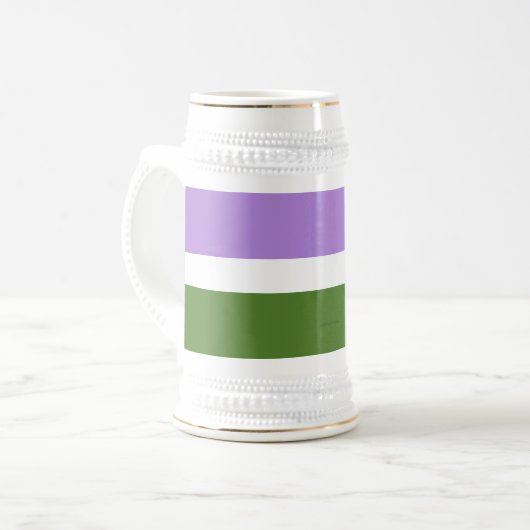 SlipperyJoe's Genderqueer Pride Fahnen Farben non- Bierglas (Vorderseite Links)