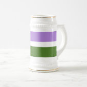 SlipperyJoe's Genderqueer Pride Fahnen Farben non- Bierglas (VorderseiteRechts)