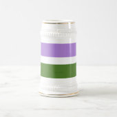 SlipperyJoe's Genderqueer Pride Fahnen Farben non- Bierglas (Mittel)