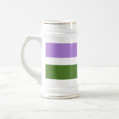 SlipperyJoe's Genderqueer Pride Fahnen Farben non- Bierglas (Links)