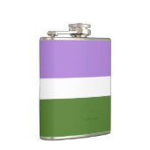 SlipperyJoe's Genderqueer Pride Fahnen Farben non- Flachmann (Rechts)