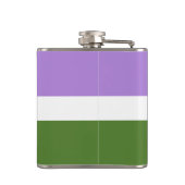 SlipperyJoe's Genderqueer Pride Fahnen Farben non- Flachmann (Rückseite)