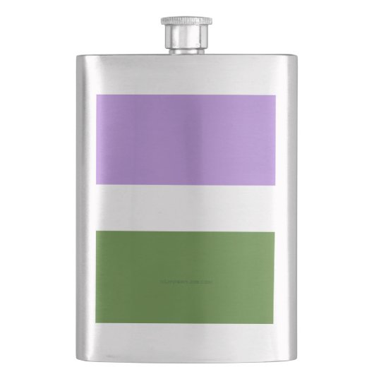 SlipperyJoe's Genderqueer Pride Fahnen Farben non- Flachmann (Vorderseite)