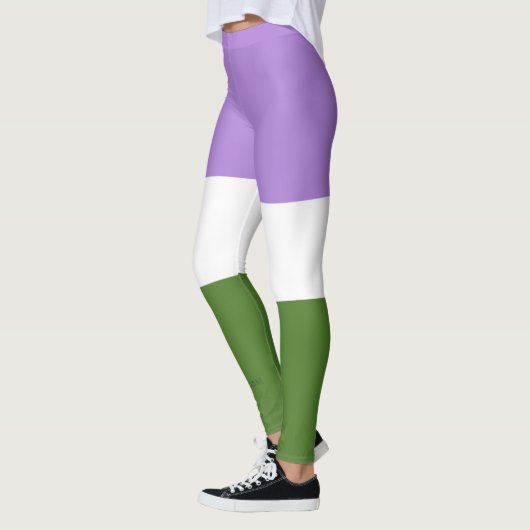 SlipperyJoe's Genderqueer Pride Fahnen Farben non- Leggings (Links)