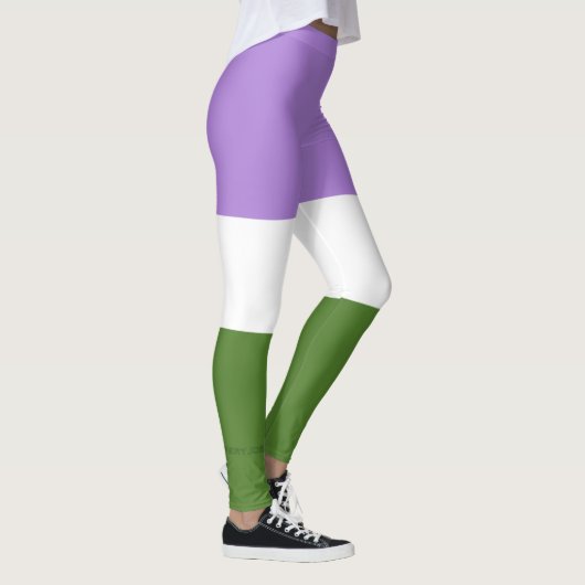 SlipperyJoe's Genderqueer Pride Fahnen Farben non- Leggings (Rechts)