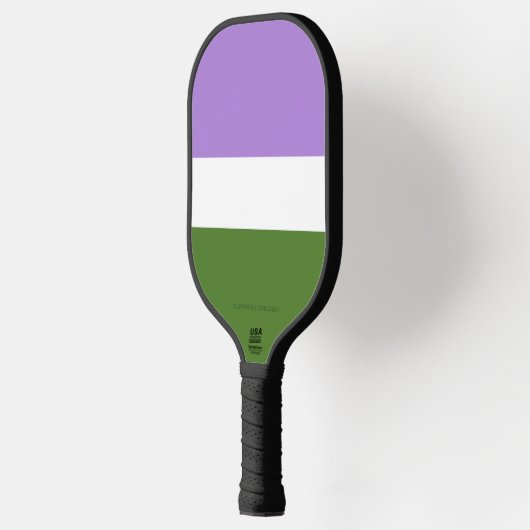 SlipperyJoe's Genderqueer Pride Fahnen Farben non- Pickleball Schläger (Links)