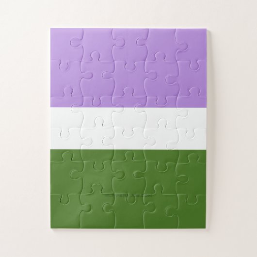 SlipperyJoe's Genderqueer Pride Fahnen Farben non- Puzzle (Vertikal)