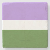 SlipperyJoe's Genderqueer Pride Fahnen Farben non- Steinuntersetzer (Vorderseite)