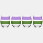 SlipperyJoe's Genderqueer Pride Fahnen Farben non- Weinglas Ohne Stiel (Hinten)