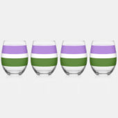 SlipperyJoe's Genderqueer Pride Fahnen Farben non- Weinglas Ohne Stiel (Links)