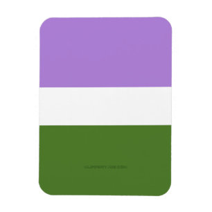 SlipperyJoe's Genderqueer Pride Flag colors Non-bi Magnet