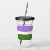 SlipperyJoe's Genderqueer Pride Flag Farben Non-bi Acryltrinkbecher (Rückseite)