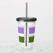 SlipperyJoe's Genderqueer Pride Flag Farben Non-bi Acryltrinkbecher (Rechts)