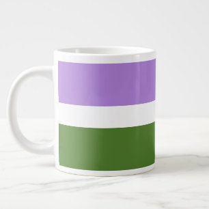 SlipperyJoe's Genderqueer Pride Flag Farben Non-bi Jumbo-Tasse