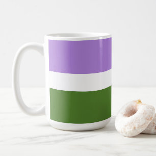SlipperyJoe's Genderqueer Pride Flag Farben Non-bi Kaffeetasse
