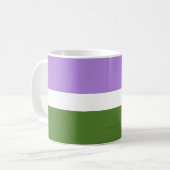 SlipperyJoe's Genderqueer Pride Flag Farben Non-bi Kaffeetasse (Vorderseite Links)