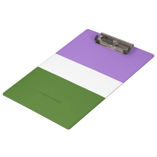 SlipperyJoe's Genderqueer Pride Flag Farben Non-bi Klemmbrett (Schrägansicht)