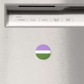 SlipperyJoe's Genderqueer Pride Flag Farben Non-bi Magnet (In Situ (Geschirrspüler))