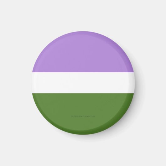 SlipperyJoe's Genderqueer Pride Flag Farben Non-bi Magnet (Vorne)