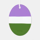 SlipperyJoe's Genderqueer Pride Flag Farben Non-bi Ornament Aus Metall (Vorderseite links)