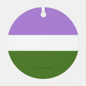 SlipperyJoe's Genderqueer Pride Flag Farben Non-bi Ornament Aus Metall (Rückseite)