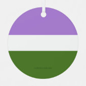 SlipperyJoe's Genderqueer Pride Flag Farben Non-bi Ornament Aus Metall (Vorderseite)