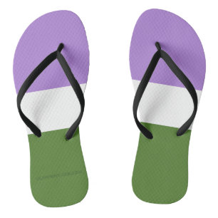 SlipperyJoe's genderqueere Pride-Flagge Lavendelbl Badesandalen