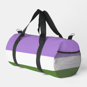 SlipperyJoe's genderqueere Pride-Flagge Lavendelbl Duffle Bag