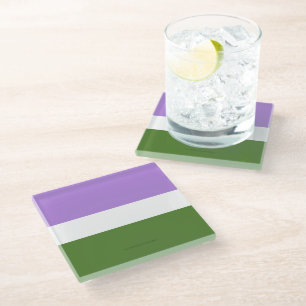 SlipperyJoe's genderqueere Pride-Flagge Lavendelbl Glasuntersetzer