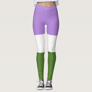 SlipperyJoe's genderqueere Pride-Flagge Lavendelbl Leggings