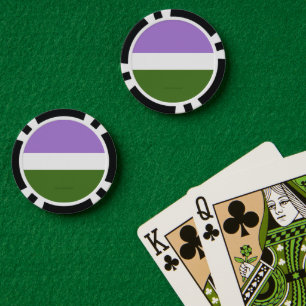 SlipperyJoe's genderqueere Pride-Flagge Lavendelbl Pokerchips