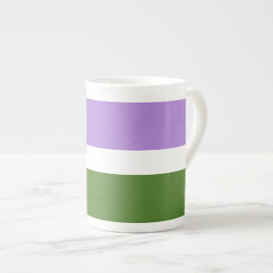 SlipperyJoe's genderqueere Pride-Flagge Lavendelbl Porzellantasse